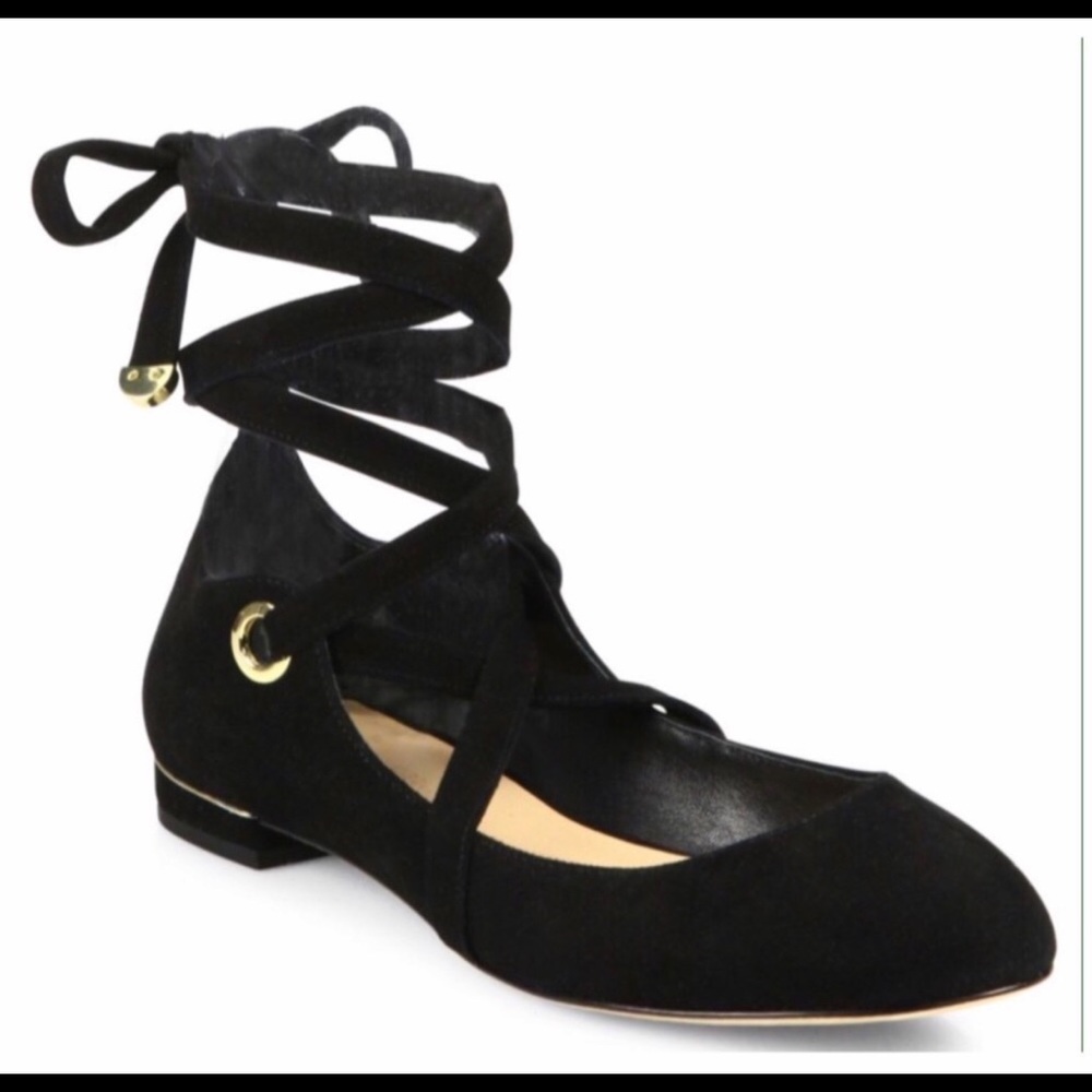 Diane Von Furstenburg Black Suede Ballet Flats